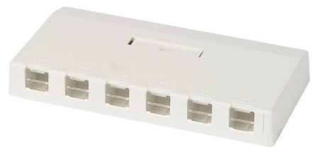 PANDUIT CBXS6AW-AY Коробка поверхностного монтажа для шести модулей Mini-Com® со шторкой самоклеящаяся 2388x17018x8331 мм (белая) (замена CBXQ6AW-A)
