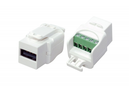 Hyperline KJ1-USB-A2-SCRW-WH Вставка формата Keystone Jack USB 2.0 (Type A) под винт ROHS белая