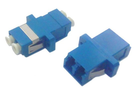 Hyperline FA-P11Z-DLC/DLC-N/WH-BL Оптический проходной адаптер LC-LC SM duplex корпус пластиковый синий белые колпачки
